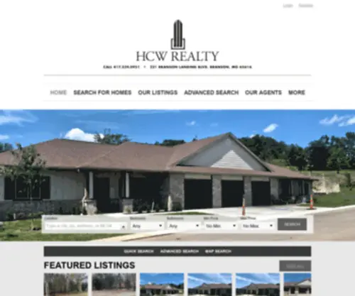 HCwrealty.com(Branson Missouri Residential and Commercial Real Estate For Sale â€“ HCW Realty Properties For Sale in Branson MO) Screenshot