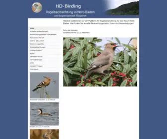 HD-Birding.de(Ornithologische Beobachtungen und Veranstaltungen in der Region Nord) Screenshot