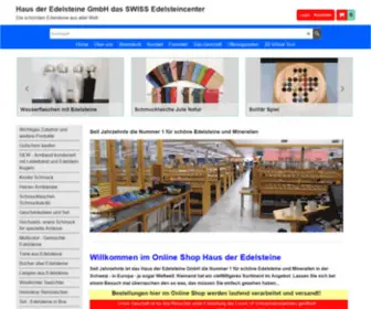 Hde.ch(Haus der Edelsteine GmbH das SWISS Edelsteincenter) Screenshot