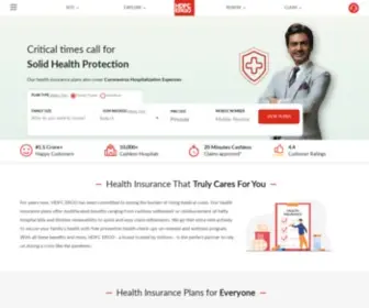 HDfcergohealth.com(Health Insurance Plans) Screenshot