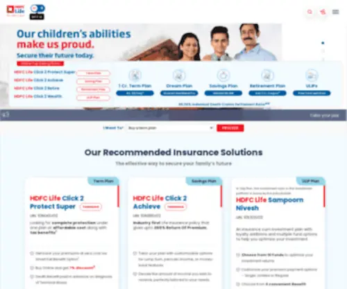 HDFclife.com(HDFC Life Insurance) Screenshot