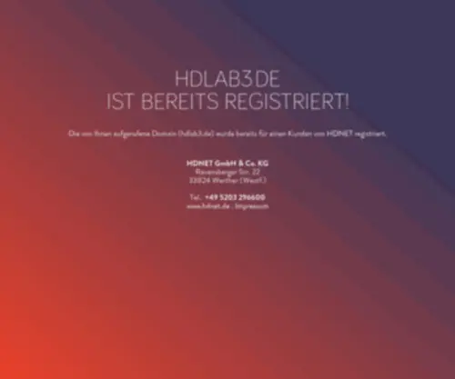 Hdlab3.de(Ist bereits registriert) Screenshot