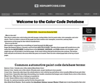 Hdpaintcode.com(Vehicle Color Code Database) Screenshot