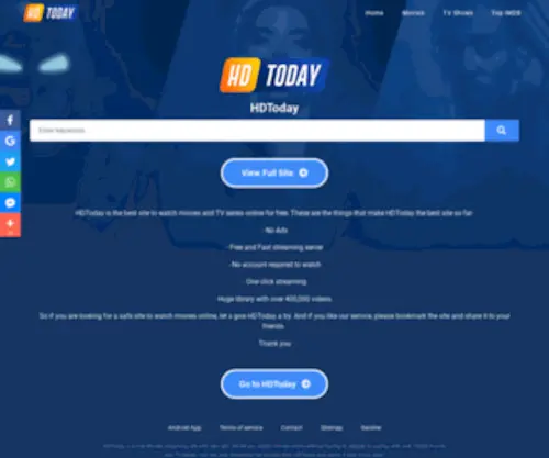 Hdtodaytv.tv(Watch Movies Online for Free on HDToday) Screenshot