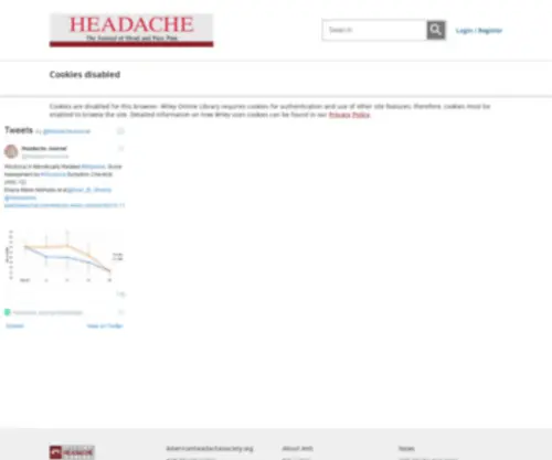 Headachejournal.org(Headache) Screenshot