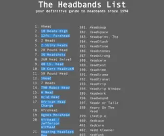 Headbands.com(The Headbands List) Screenshot
