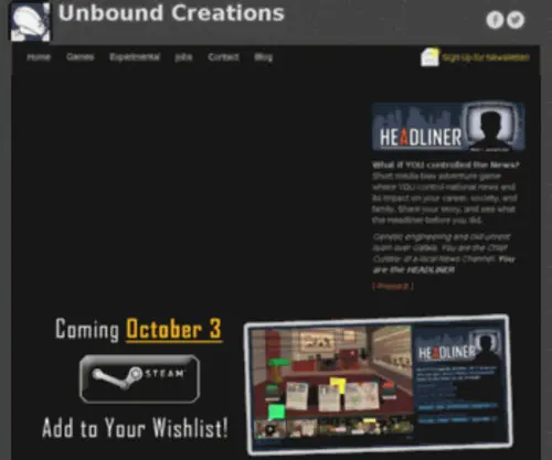 Headlinergame.com(Unbound Creations) Screenshot