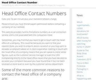 Headofficecontactnumber.co.uk(Head Office Contact Number) Screenshot