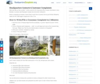 Headquarterscomplaints.com(Consumer Reports) Screenshot