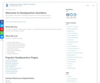 Headquartersnumbers.net Screenshot