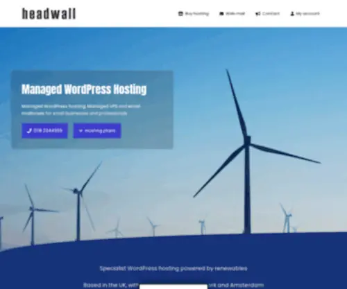 Headwall.co.uk(Managed WordPress Hosting & Email) Screenshot