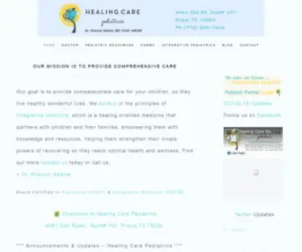 Healingcarepedstx.com(Pediatrician in Frisco Texas at Healing Care Pediatrics) Screenshot