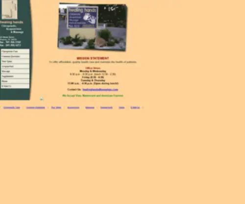 Healinghandsfl.com(Healing Hands Chiropractic in Osprey) Screenshot