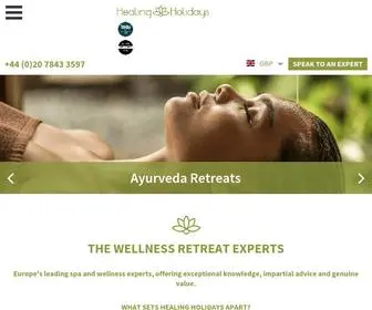 Healingholidays.com(Luxury Spa and Wellness Retreats) Screenshot