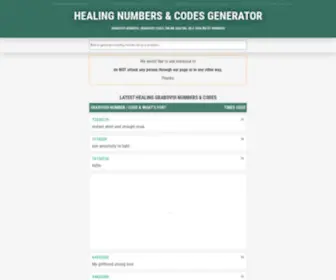 Healingnumbers.info(Healing numbers & codes generator) Screenshot