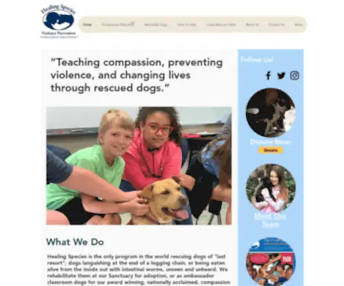 Healingspecies.org(Dog Rescue and Adoption) Screenshot