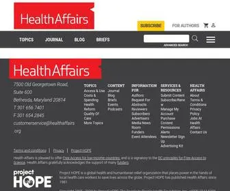 Healthaffairs.org(Health Affairs) Screenshot