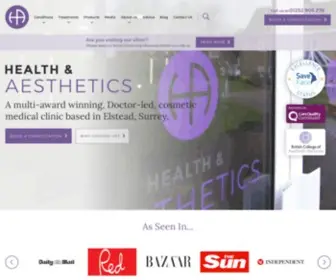 Healthandaesthetics.co.uk(Cosmetic Skin Clinic in Surrey) Screenshot