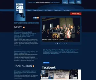 Healthcareforall.com(Maryland Health Care for All Coalition) Screenshot