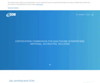 Healthcareinterpretercertification.org(CCHI is the Certification Commission for Healthcare Interpreters) Screenshot