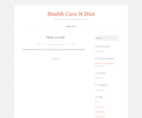 Healthcarendiet.com(Information about Health and Fitness) Screenshot