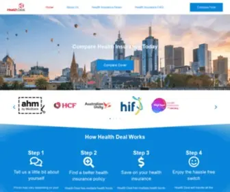 Healthdeal.com.au(Compare Health Insurance) Screenshot