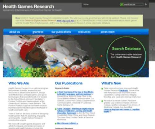 Healthgamesresearch.org(Health Games Research) Screenshot