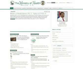 Health.gov.bz(Ministry of Health and Wellness Belize) Screenshot