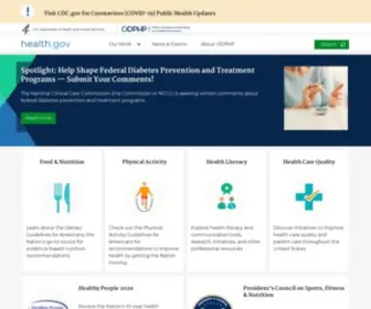 Health.gov(Home of the Office of Disease Prevention and Health Promotion) Screenshot