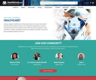 Healthgrad.com(Find a Great Career in Health) Screenshot