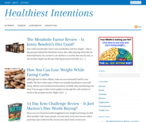 Healthiestintentions.com(Healthiest Intentions) Screenshot