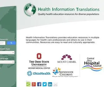 Healthinfotranslations.org(Health Information Translations) Screenshot