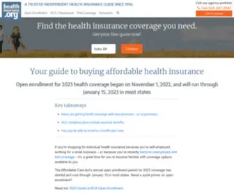 Healthinsurance.org(Find affordable health insurance plans) Screenshot