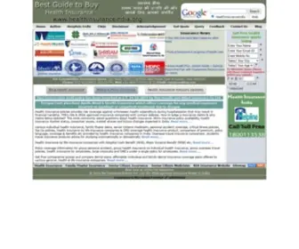 Healthinsuranceindia.org(Comparative Features of Health Insurance) Screenshot