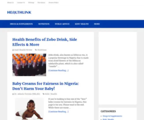 Healthlink.ng(Nigerian health and medical blog featuring tips and advice on healthy living in Nigeria) Screenshot
