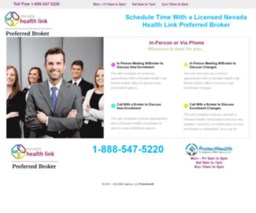 Healthlinknevada.com(Schedule Time With a Preferred and Licensed Nevada Health Link Broker) Screenshot