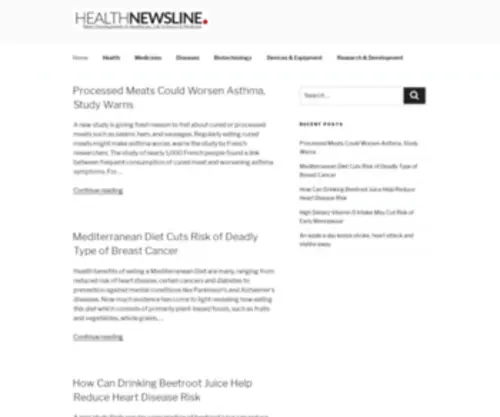 Healthnewsline.net(Lastest News on Health Supplements) Screenshot