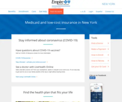 Healthplus-NY.org(Medicaid Empire) Screenshot