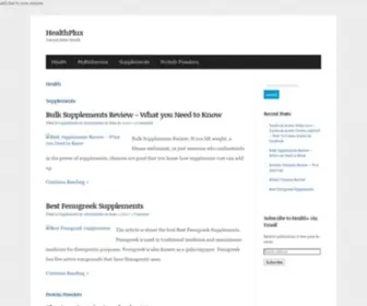 Healthplux.org(Towards Better Health) Screenshot