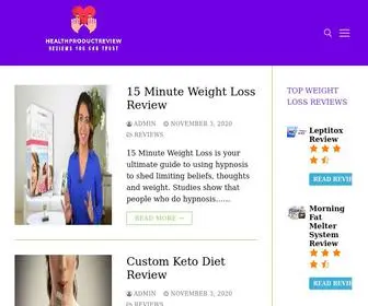 Healthproductreviewed.com(Offers 100% real and honest health products reviews. All content) Screenshot