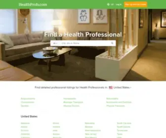 Healthprofs.com(Find a Health Professional) Screenshot