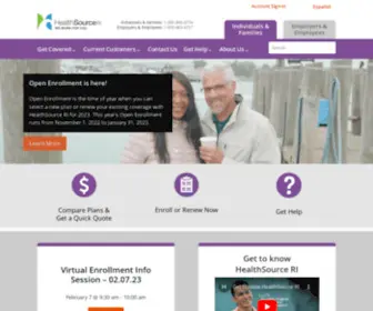 Healthsourceri.com(HealthSource RI) Screenshot