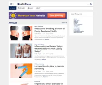 Healthstepsarticles.com(Reading health related articles) Screenshot