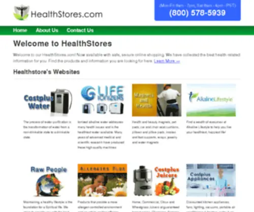 HealthStores.com(Source for Natural health Products) Screenshot