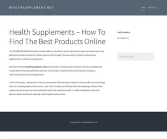 Healthsupplement.net(Health Supplement Reviews) Screenshot