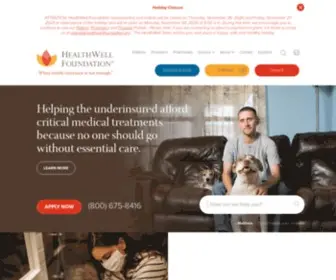 Healthwellfoundation.org(Helping the underinsured afford critical medical treatments) Screenshot