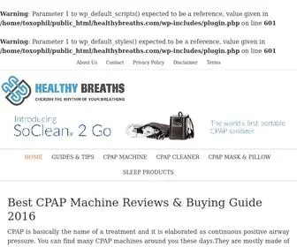Healthybreaths.com(Best CPAP Machine Reviews 2016) Screenshot
