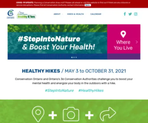 Healthyhikes.ca(About Healthy Hikes) Screenshot