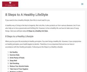 Healthylifestyles.life(8 Steps to A Healthy LifeStyle) Screenshot