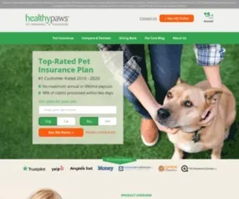 Healthypawspetinsurance.com(Pet Insurance for Dogs & Cats) Screenshot